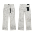 Purple Brand White Paint-Splatter Distressed Jeans — hero