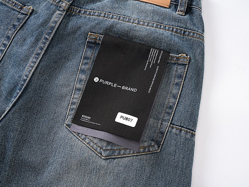 Purple Brand PU807 Washed Blue Distressed Jeans — detail