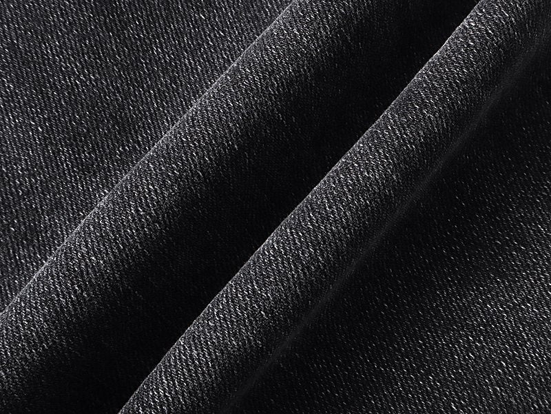 Purple Brand Washed Black Paint-Splatter Flared Jeans — fabric_closeup