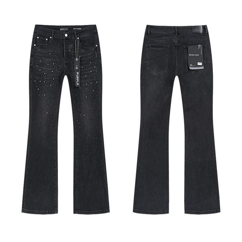 Purple Brand Rhinestone Flare Jeans — hero