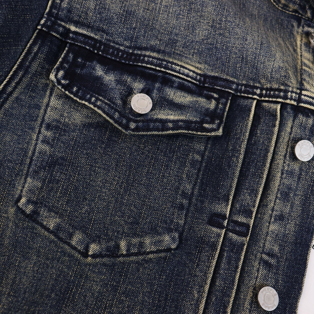 Purple Brand Bandana Trucker Denim Jacket — detail