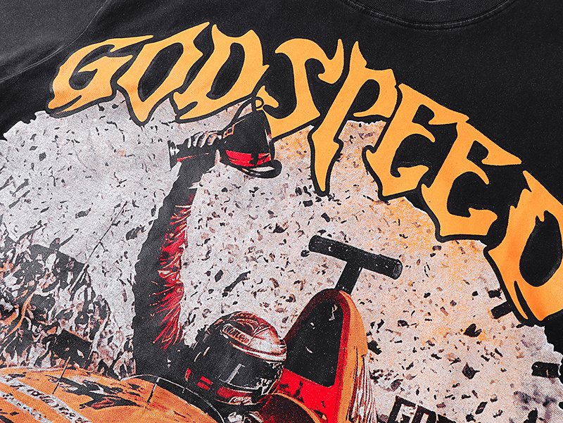 Godspeed Race Car Graphic Short-Sleeve T-Shirt — detail
