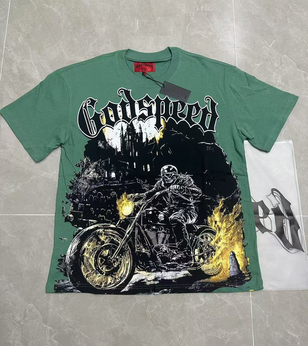 Godspeed Motorcycle Graphic T-Shirt — context