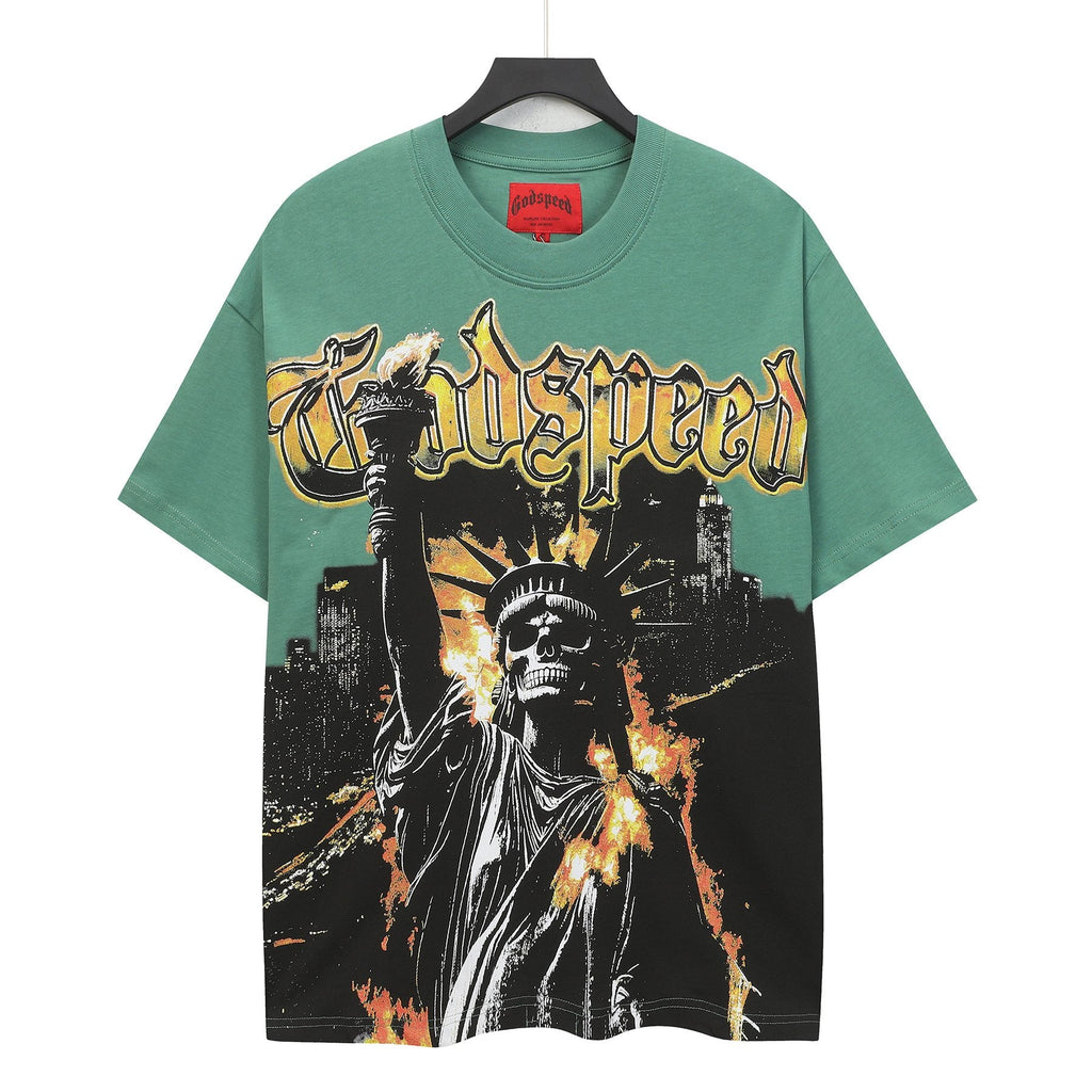 Godspeed Statue of Liberty Graphic T-Shirt — front
