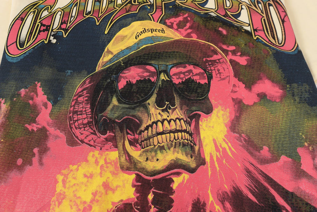 Godspeed Skull Volcano Graphic T-Shirt — detail
