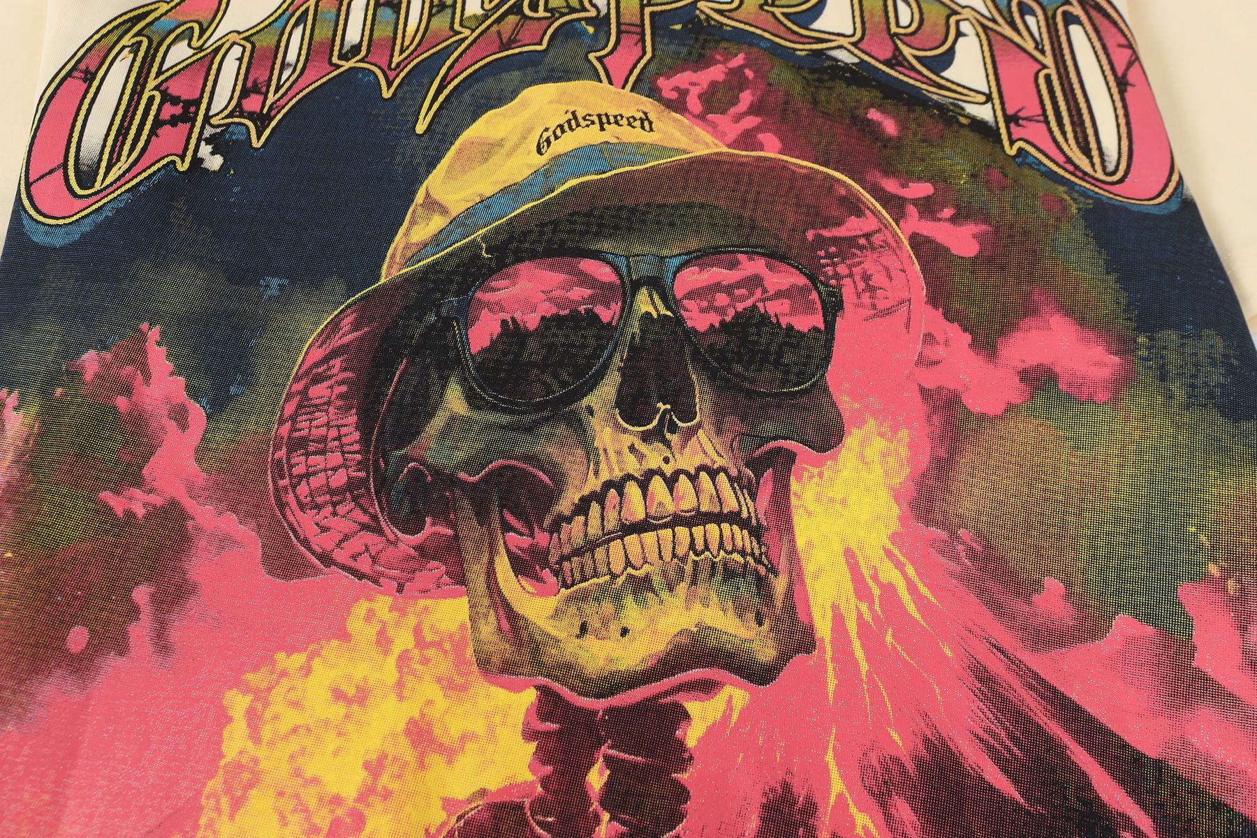 Godspeed Skull Volcano Graphic T-Shirt — detail