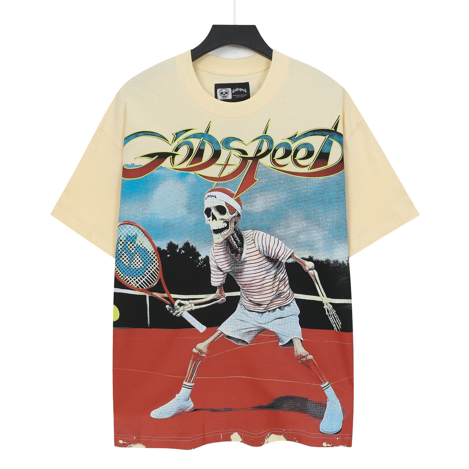 Godspeed Tennis Skeleton Graphic T-Shirt — front