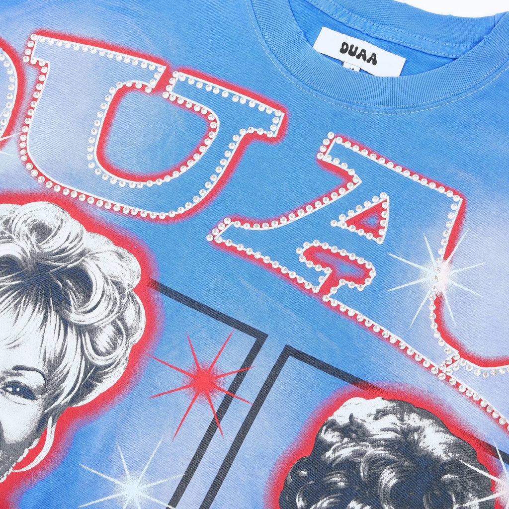 DUAA Blue Graphic Short-Sleeve T-Shirt — detail