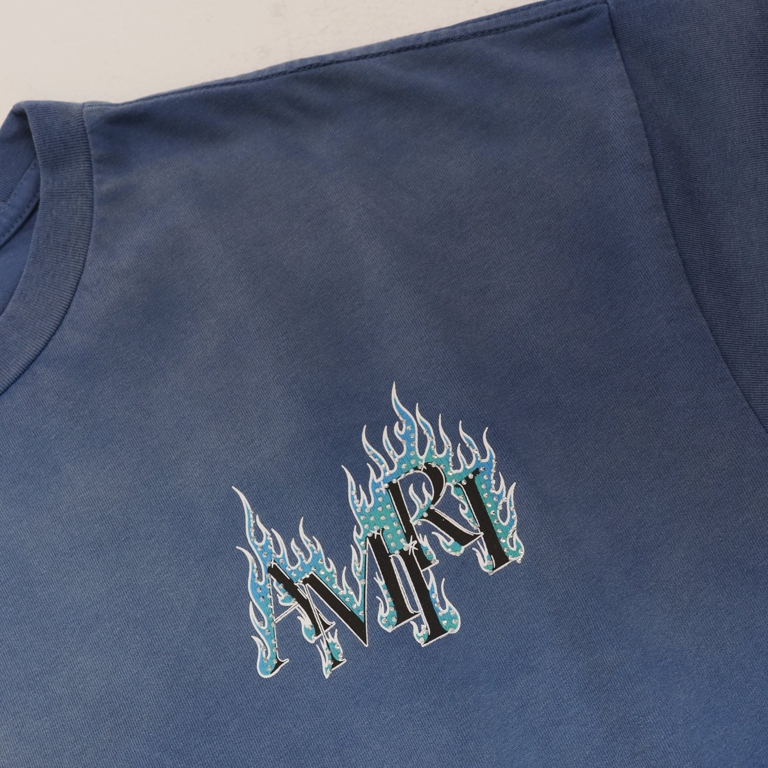 AMIRI Flame Rhinestone Graphic T-Shirt — front