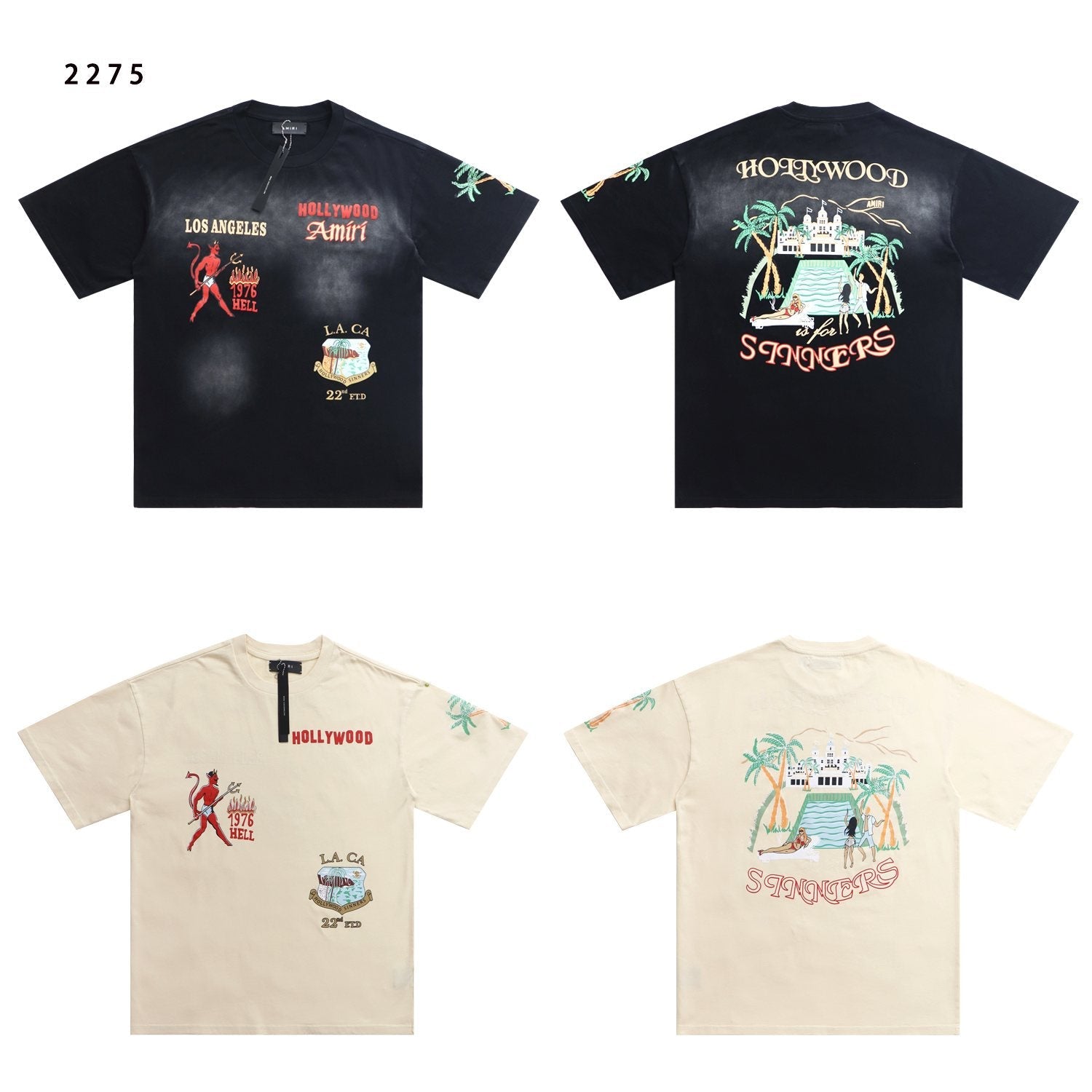 AMIRI Crystal Sinners Graphic T-Shirt — comparison