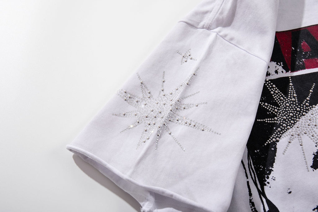 MAJESTIK Rhinestone Graphic Short-Sleeve T-Shirt — detail