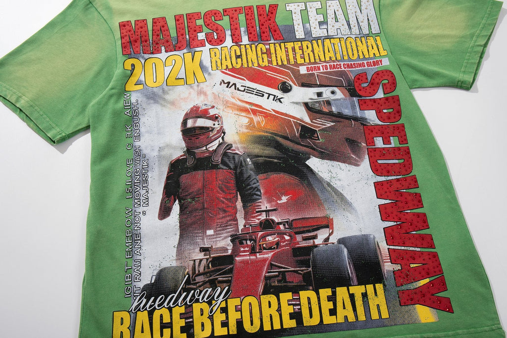 MAJESTIK Racing Graphic T-Shirt - Green — detail
