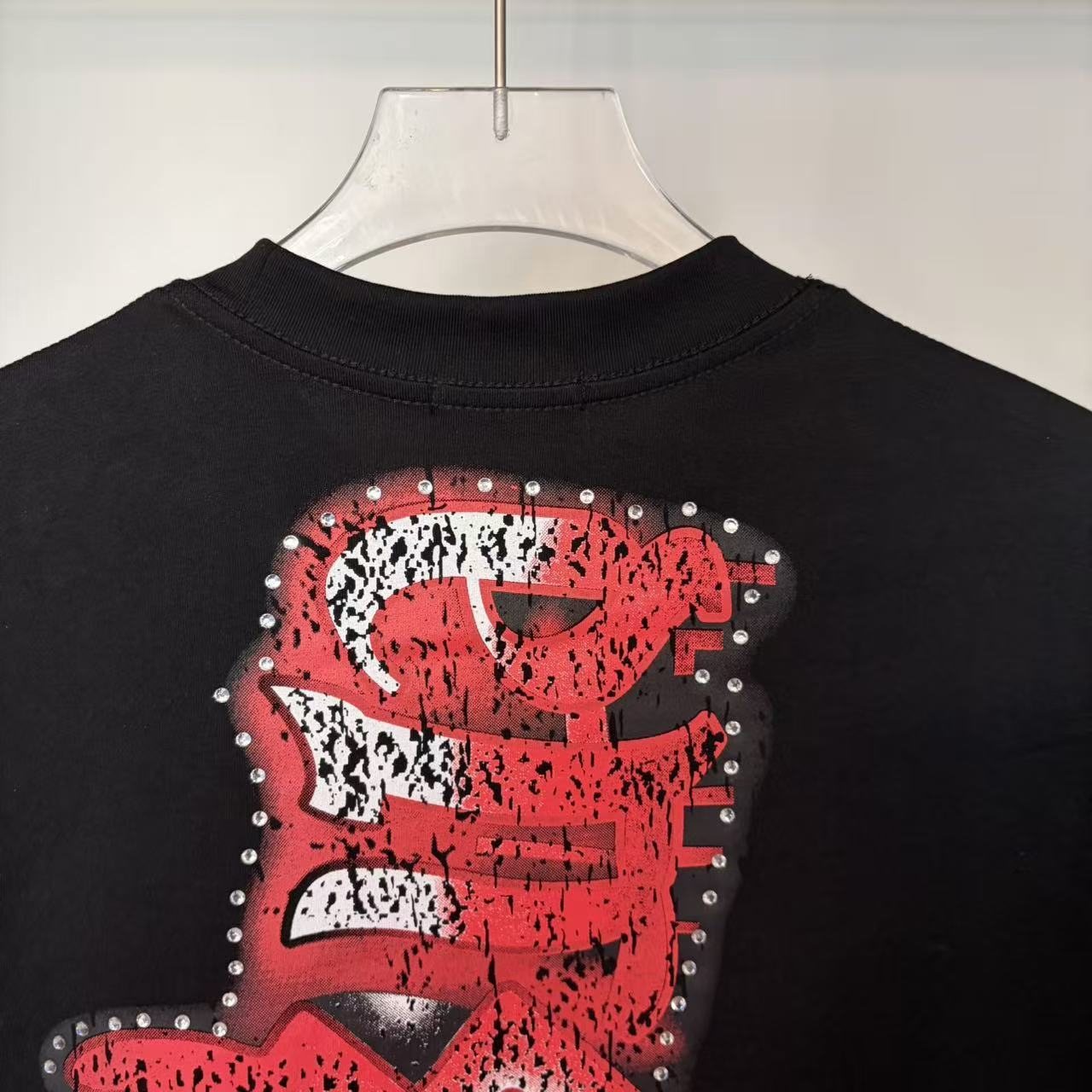 MIXED EMOTION Studded Wing Graphic T-Shirt — detail