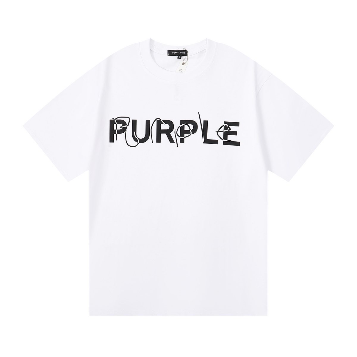 Purple Brand Wordmark Graphic Short-Sleeve T-Shirt — front