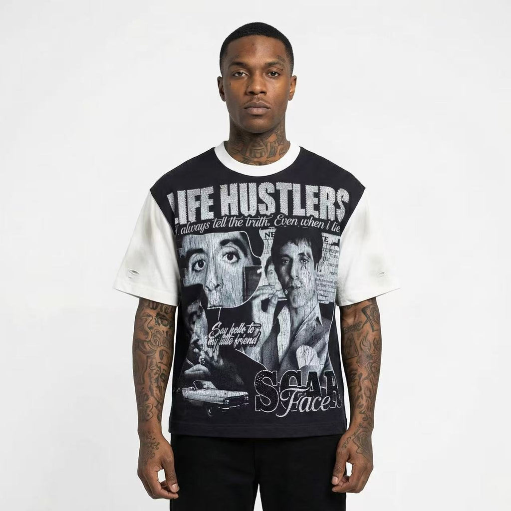 Life Hustlere Scarface-Inspired Raglan Graphic T-Shirt — hero