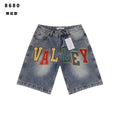 VALLEY Multicolor Embroidered Denim Shorts — hero