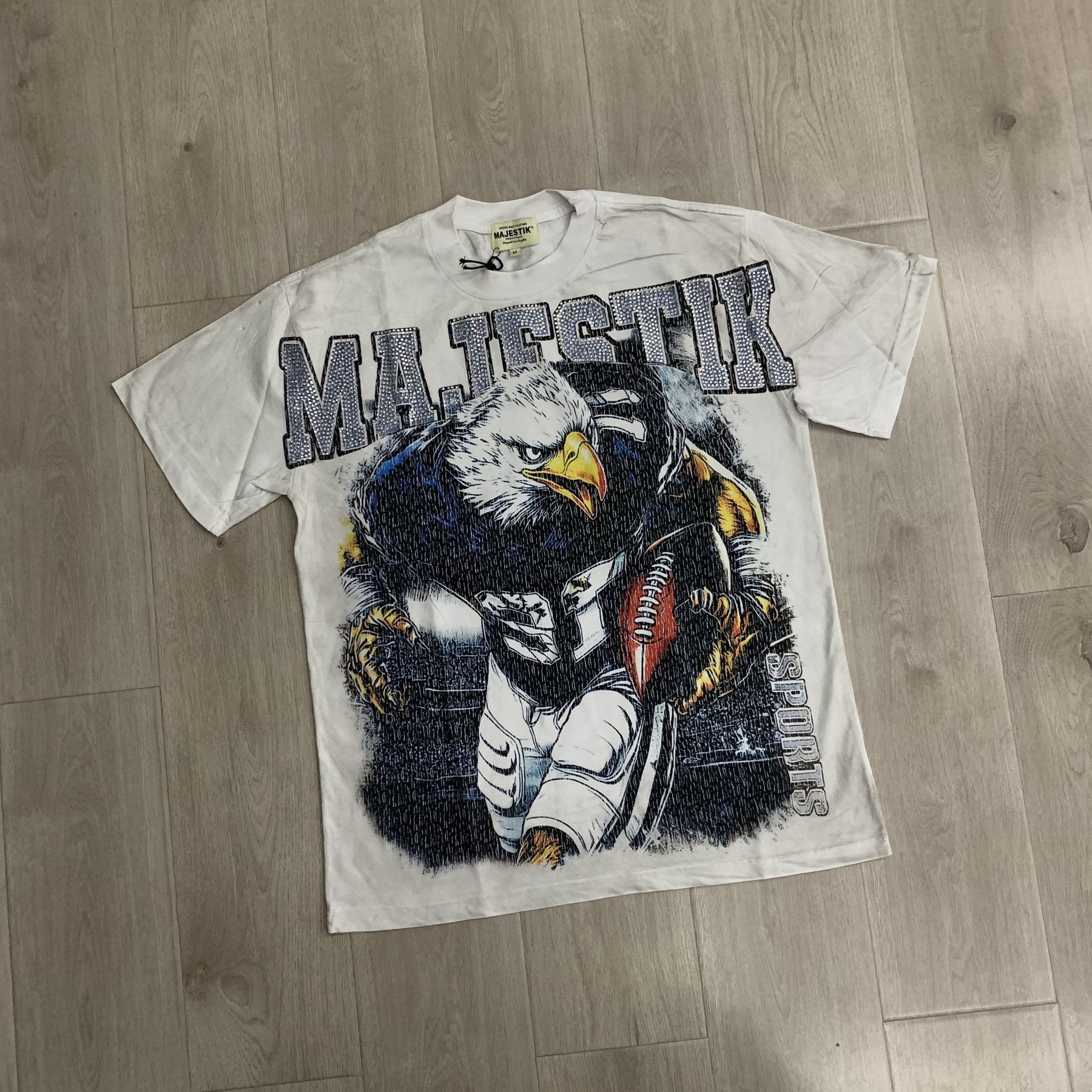 MAJESTIK Football Eagle Graphic T-Shirt — front