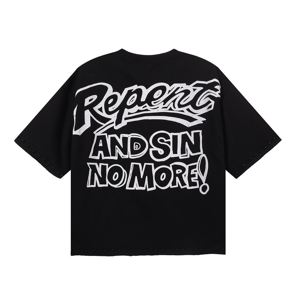 BKYS Revival Repent Skull Rhinestone Cropped T-Shirt — back