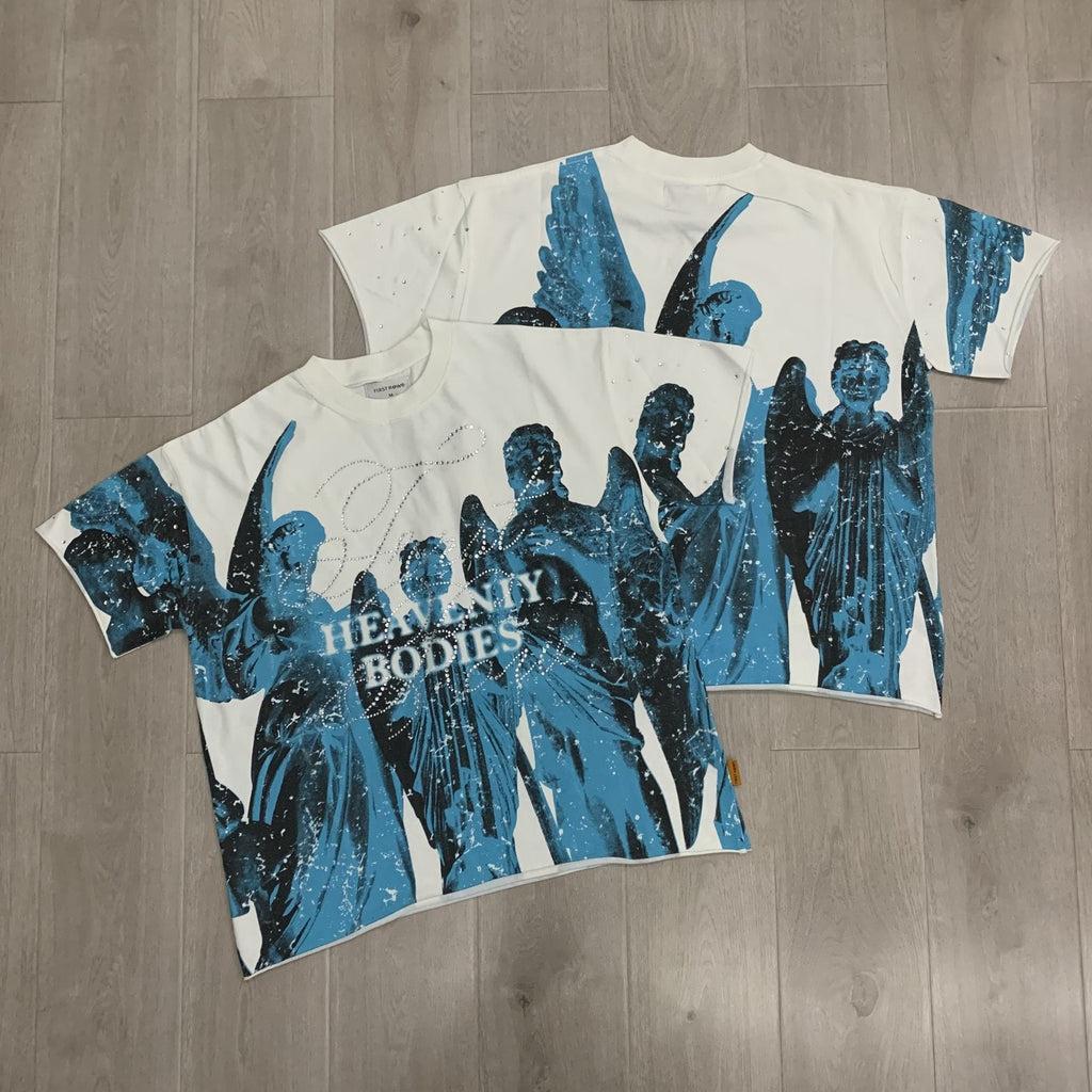 FIRST ROW Statues Rhinestone Graphic T-Shirt — context