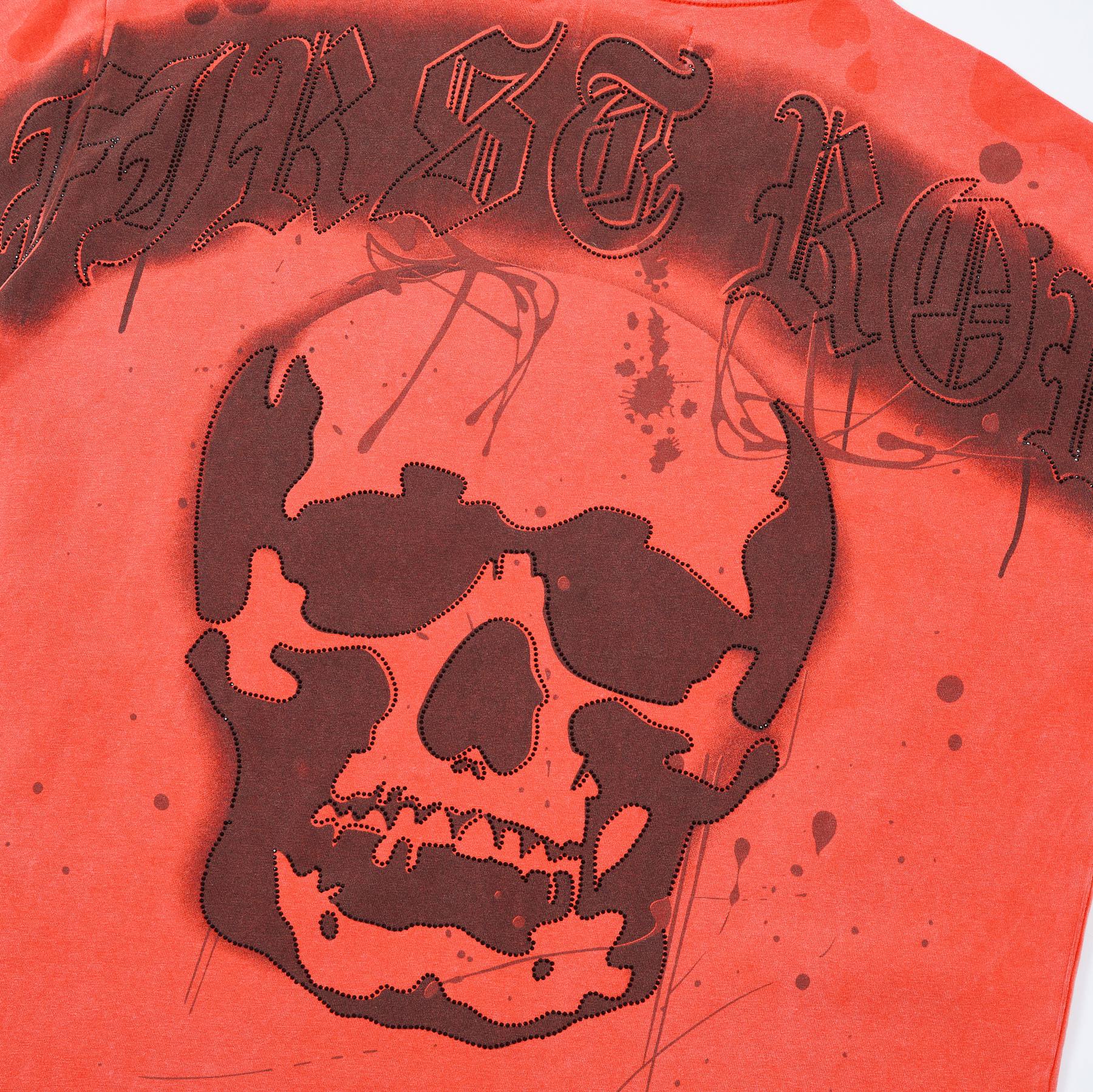 FIRST ROW Skull Rhinestone Graphic T-Shirt — detail