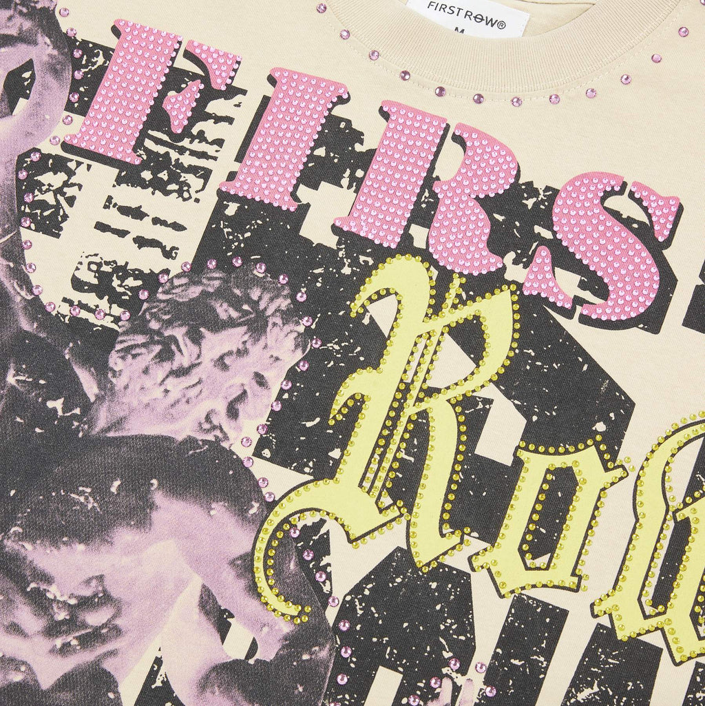 FIRST ROW Heavenly Bodies Rhinestone Crop T-Shirt — detail