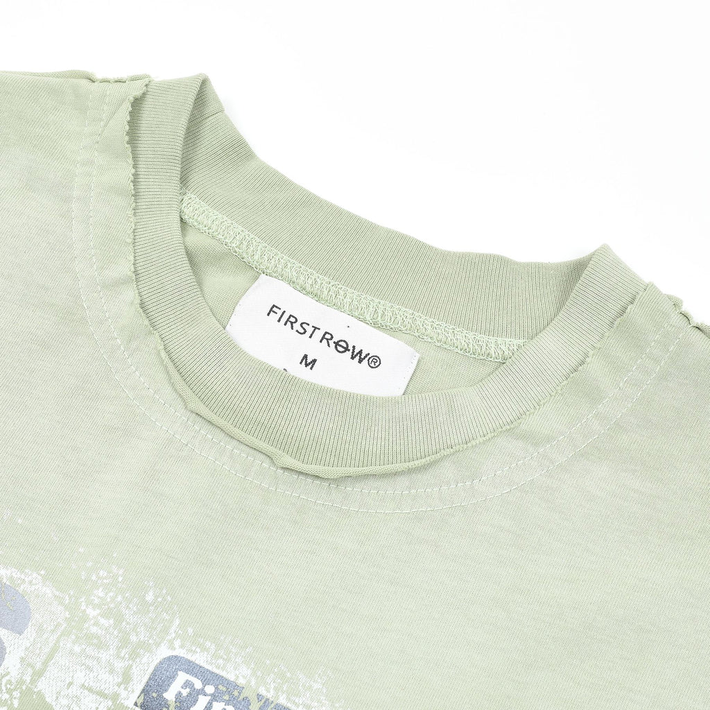 FIRST ROW Breaking News Warning From Heaven Cropped T-Shirt — neck_label
