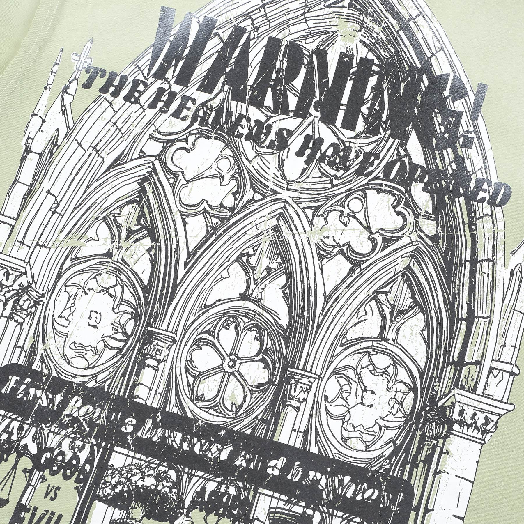 FIRST ROW Breaking News Warning From Heaven Cropped T-Shirt — detail