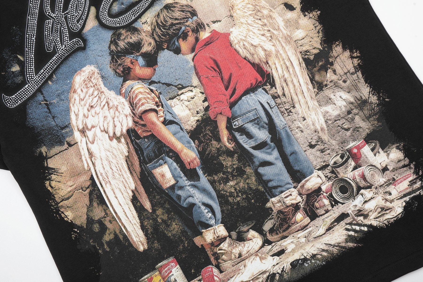 MIXED EMOTION Angel Graphic Short-Sleeve T-Shirt — detail