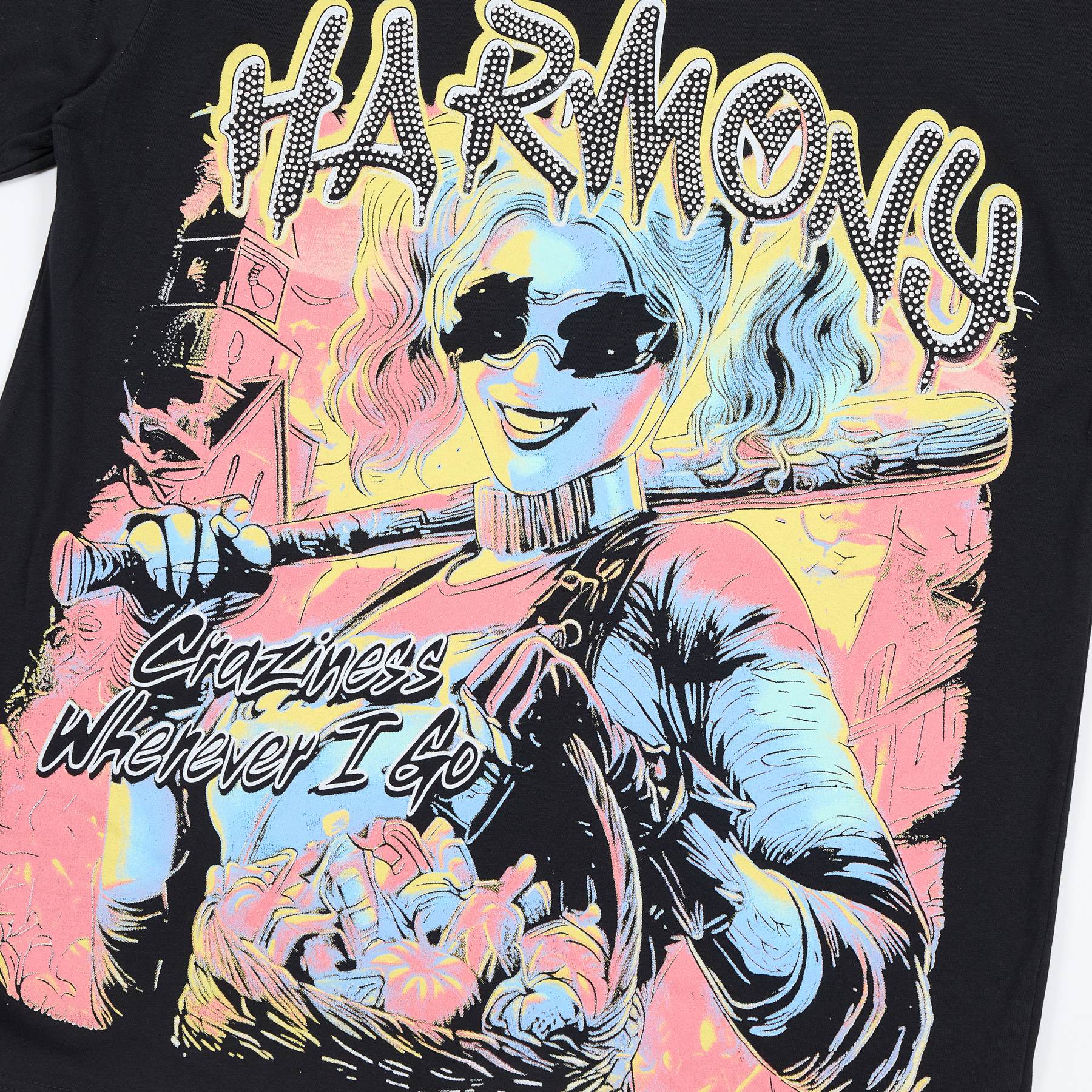 Harmony Craziness Wherever I Go Graphic T-Shirt — detail