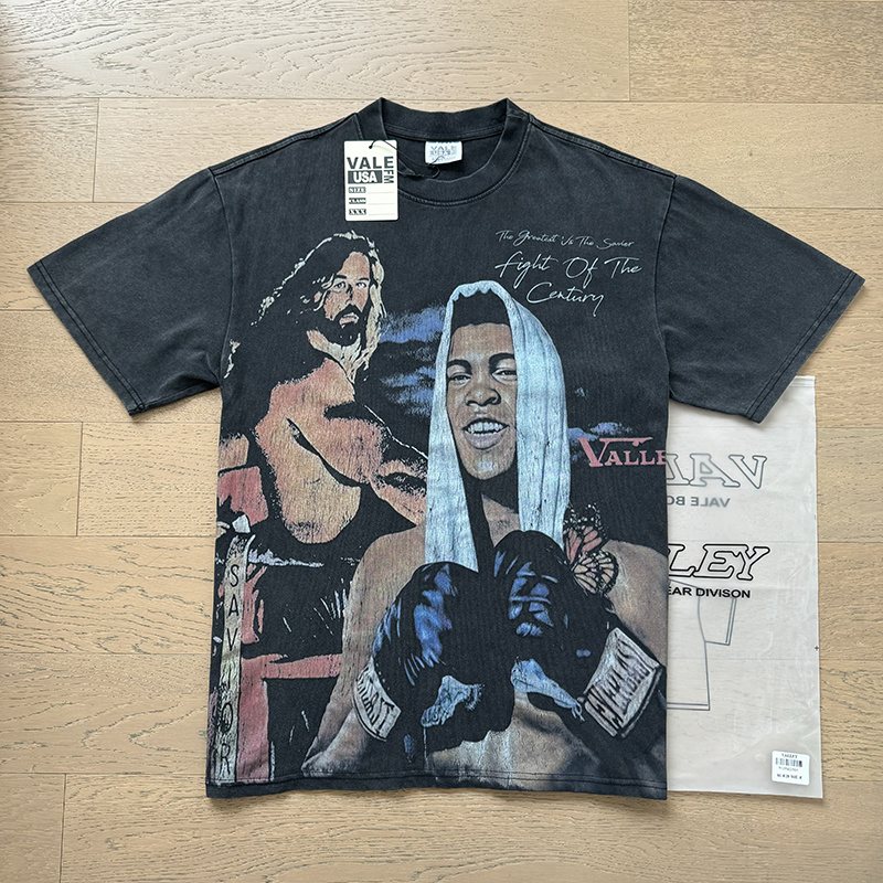 VALE USA Boxing Graphic Washed Black T-Shirt — context