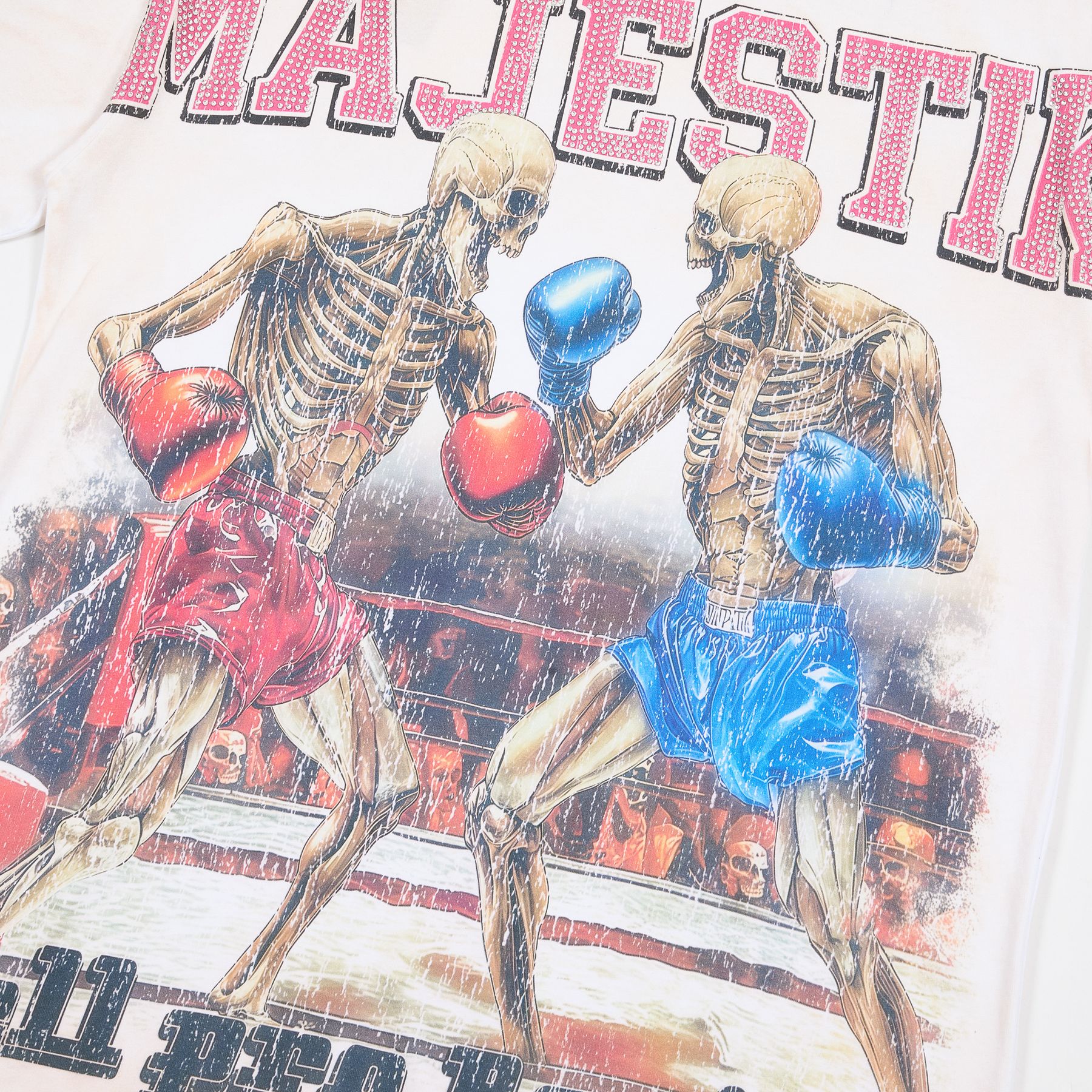 MAJESTIK Skeleton Boxing Graphic T-Shirt — detail