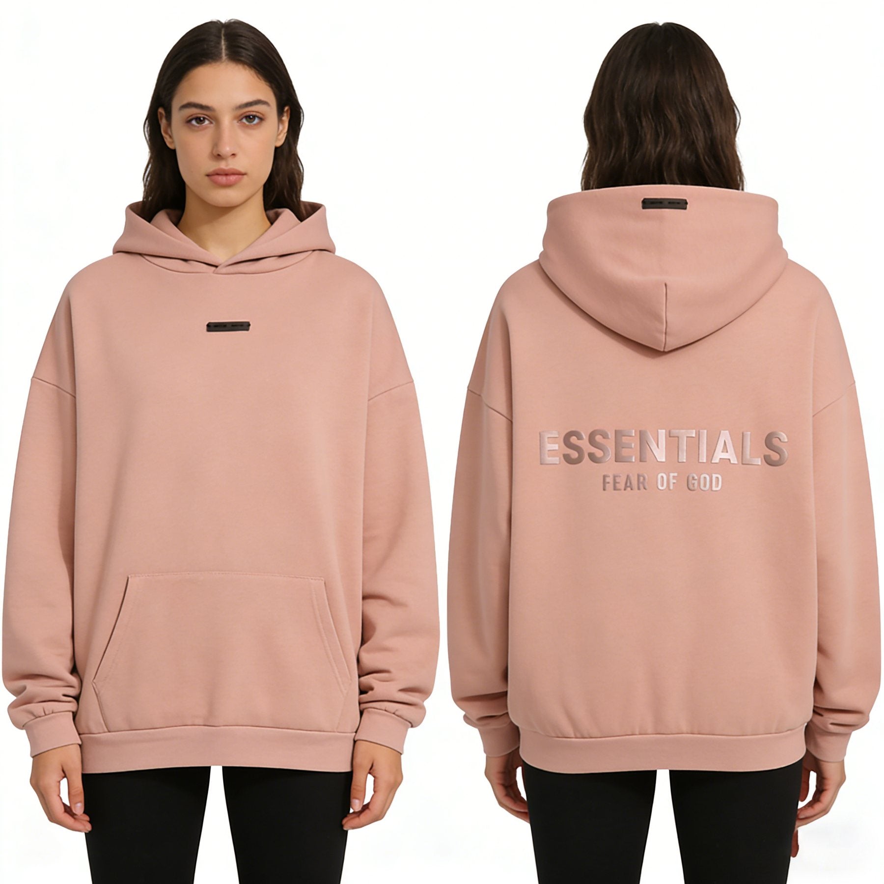 Fear of God Essentials Dusty Pink Hoodie & Pants Matching Set — context
