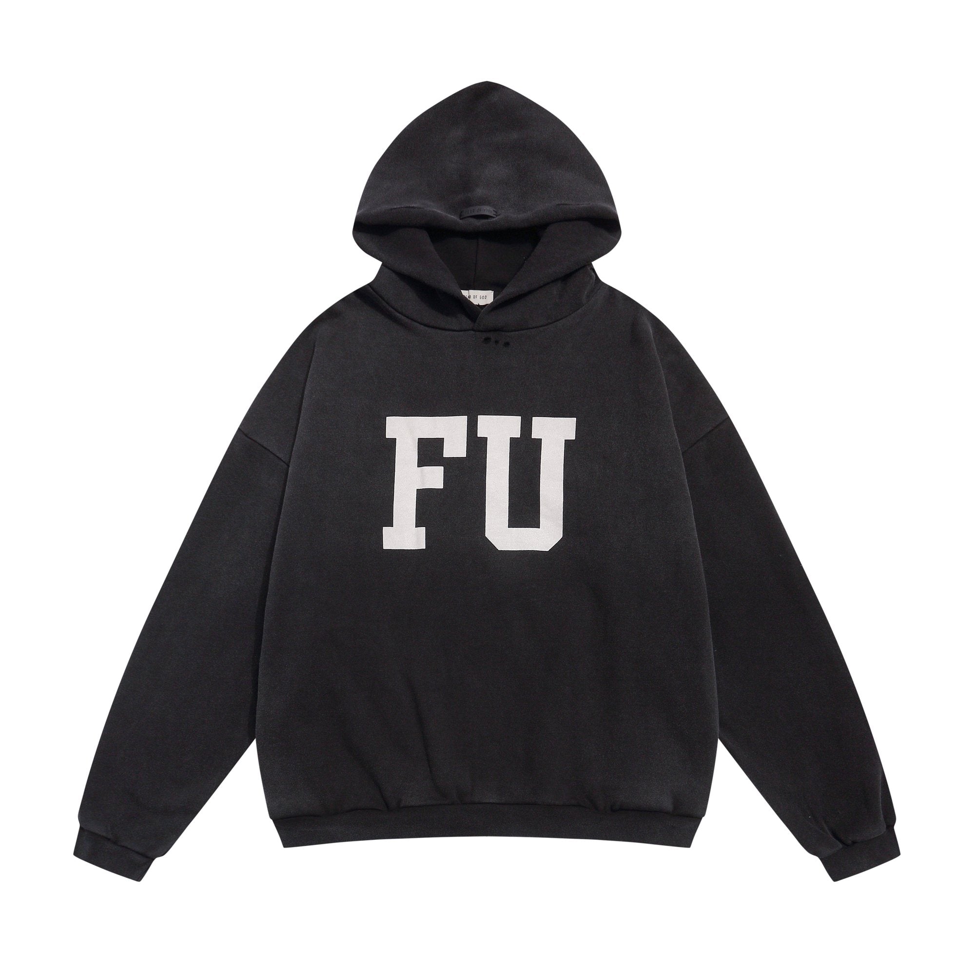 Fear of God Black Text Graphic Pullover Hoodie — hero