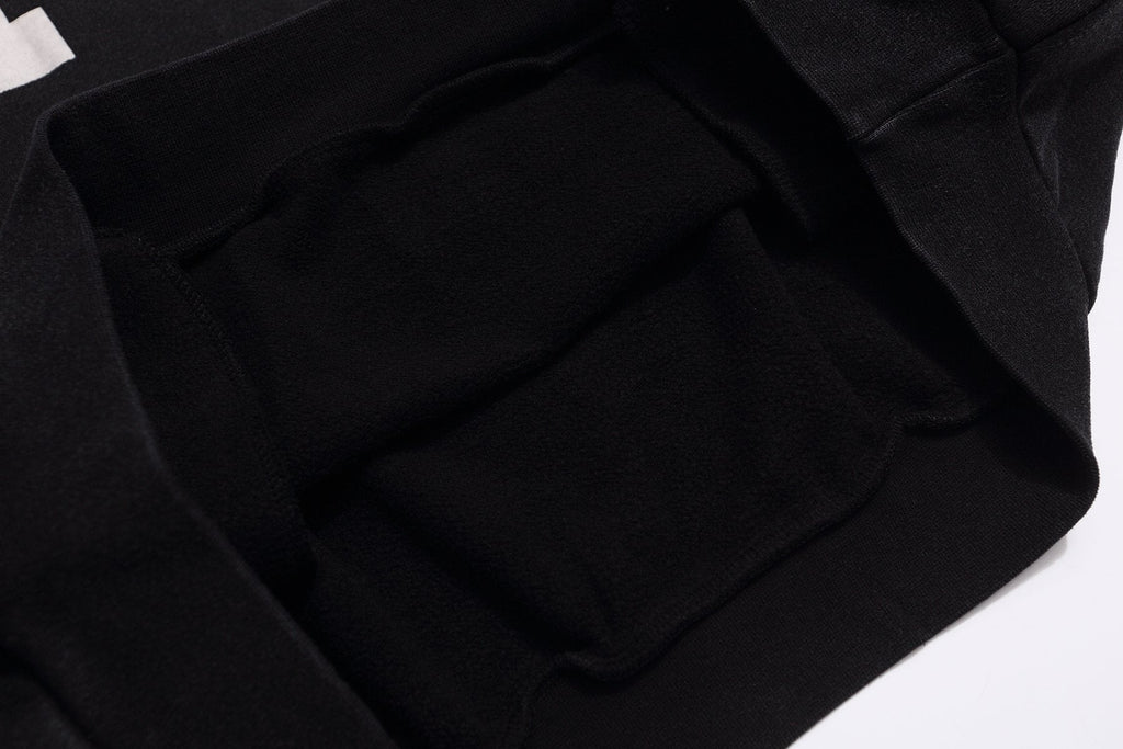 Fear of God Black Text Graphic Pullover Hoodie — detail