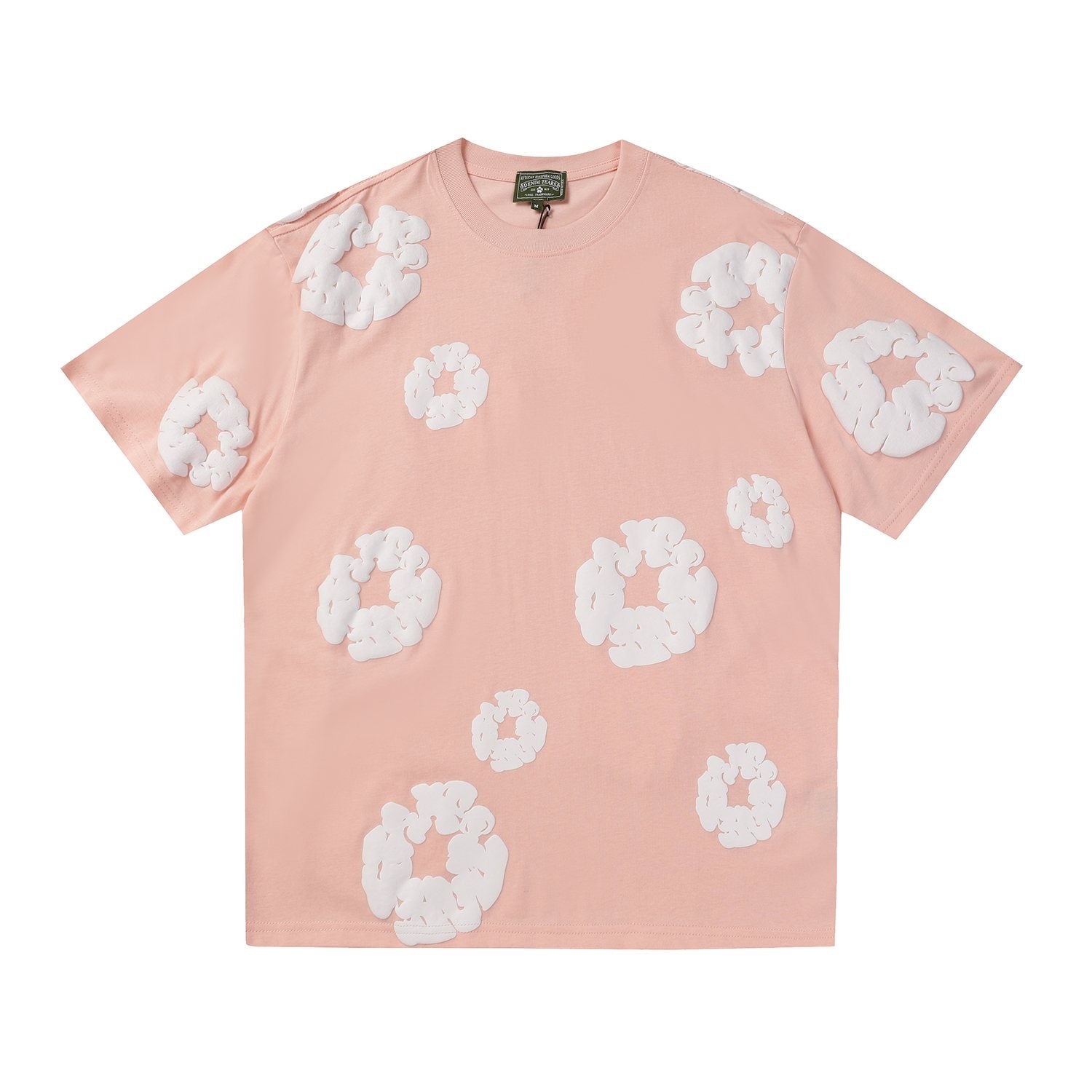 DENIM TEARS All-Over White Flower Print T-Shirt — front