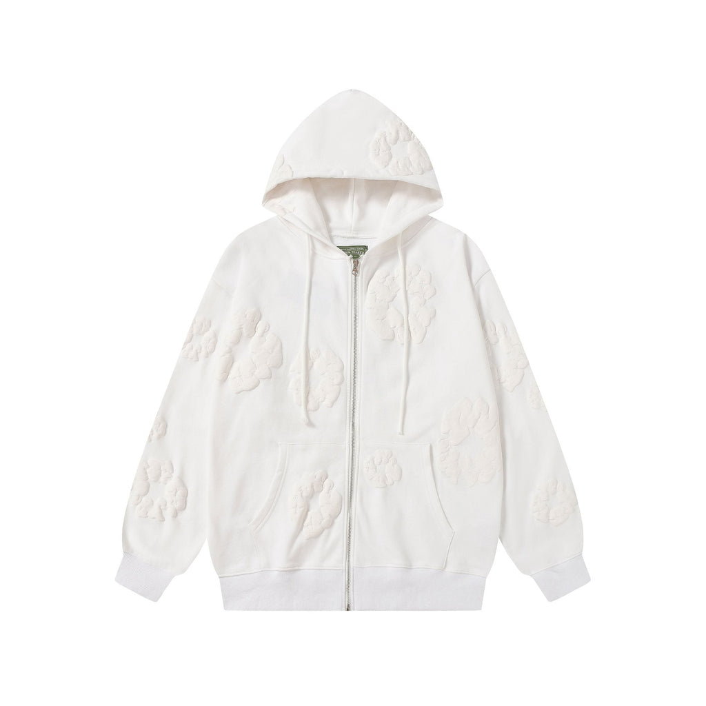 DENIM TEARS Floral Zip Hoodie — front