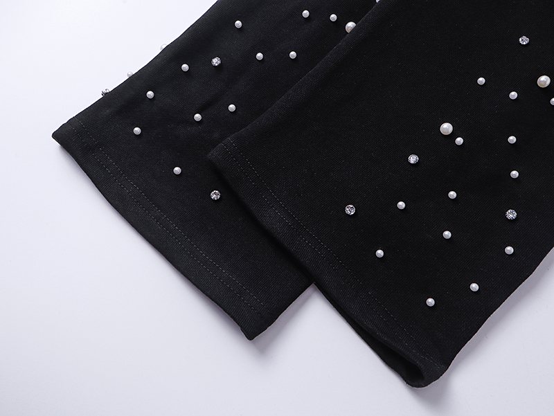 Mixed Emotion Rhinestone Logo Sweatpants — detail