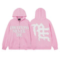 MIXED EMOTION Pink Rhinestone Zip Hoodie — hero
