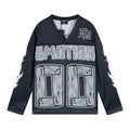 MIXED EMOTION V-Neck Jersey-Style Long-Sleeve T-Shirt — hero