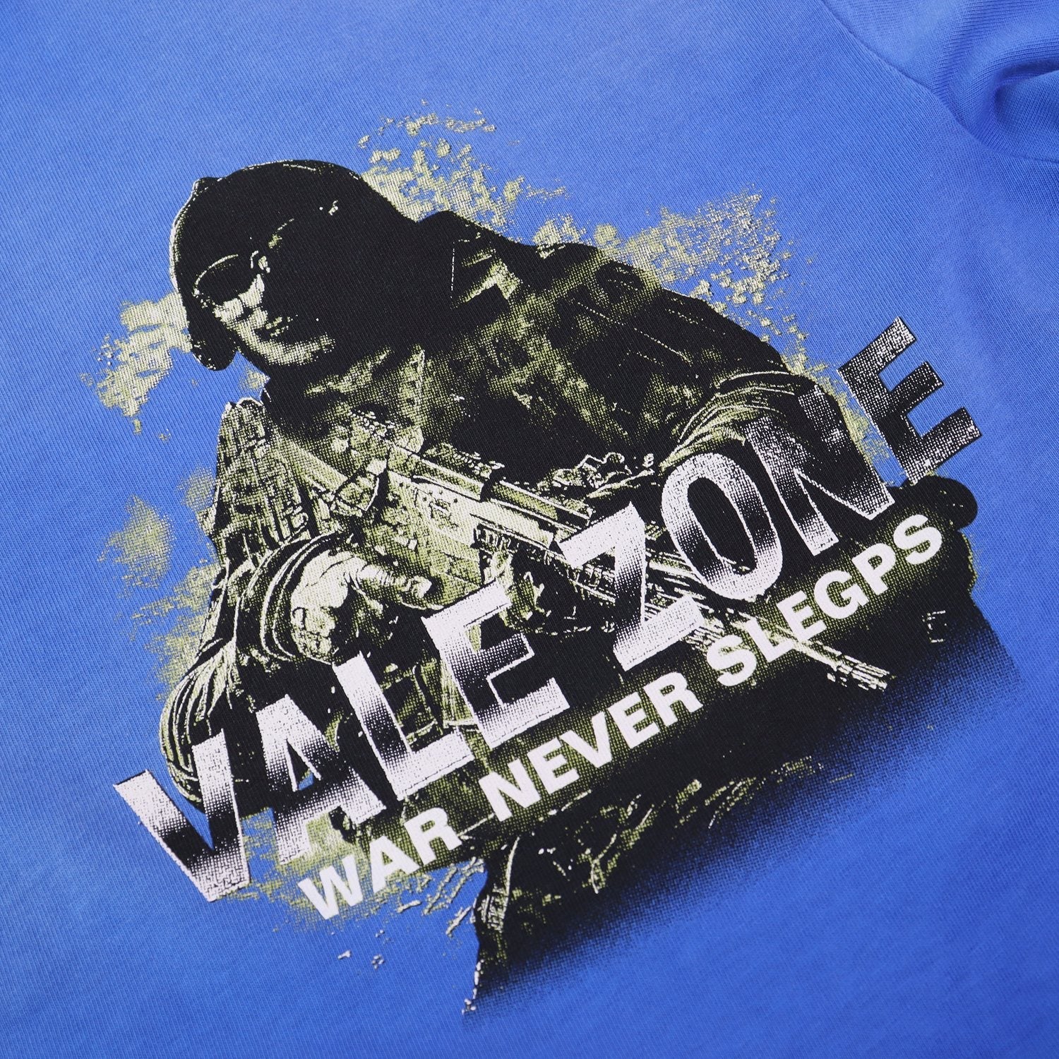 Valley Dreams Soldier Graphic Distressed T-Shirt — detail