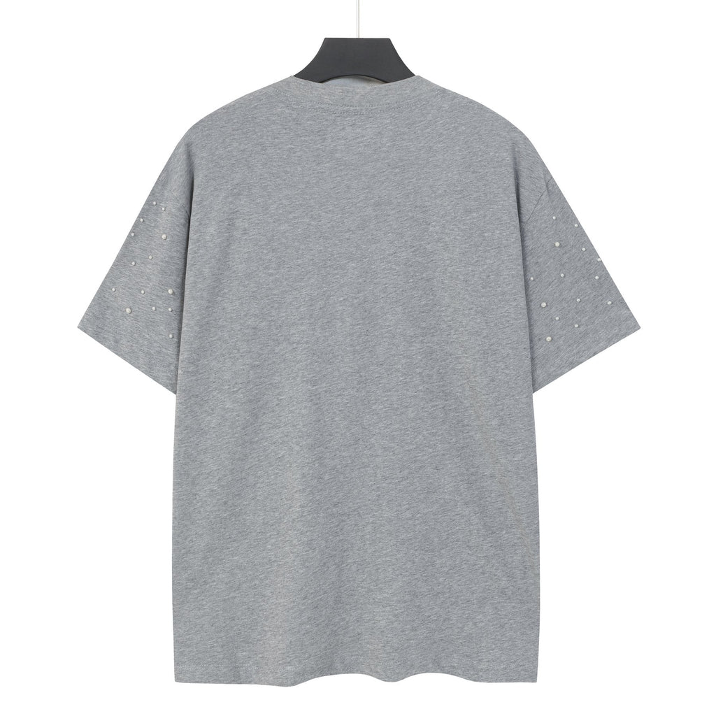 Godspeed Hooded Skull Graphic Studded-Sleeve T-Shirt — back