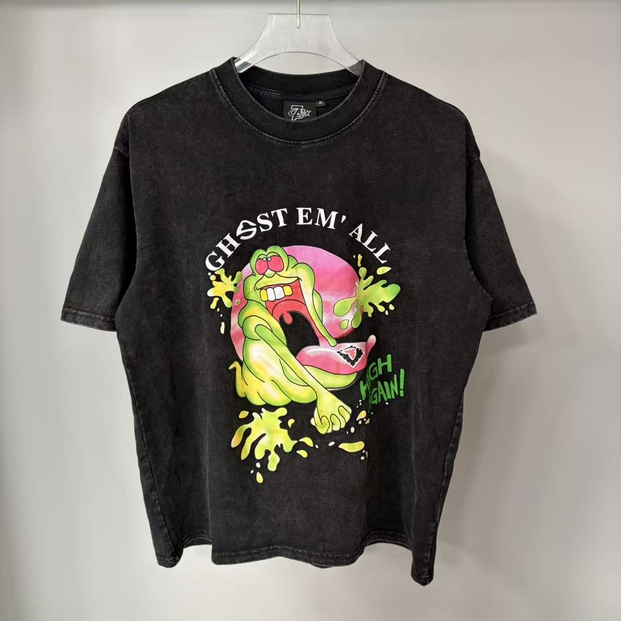 TRIPLE SEVENS Charcoal Ghost Graphic T-Shirt — front