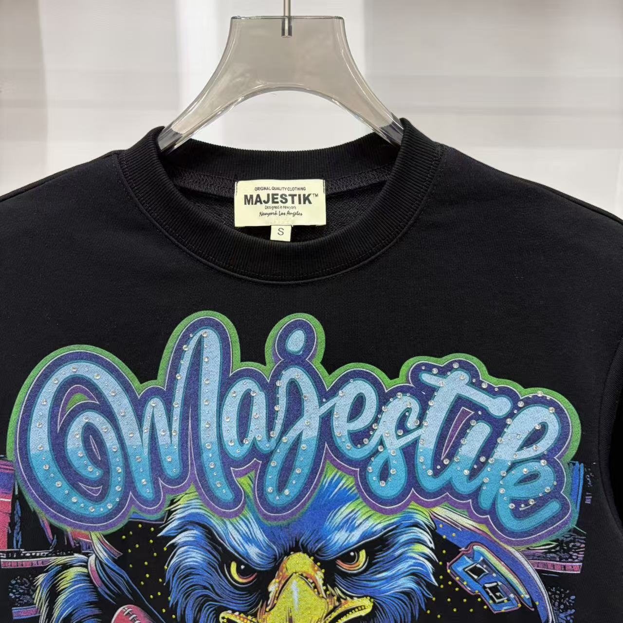 MAJESTIK Eagle Script Graphic Short-Sleeve T-Shirt — detail