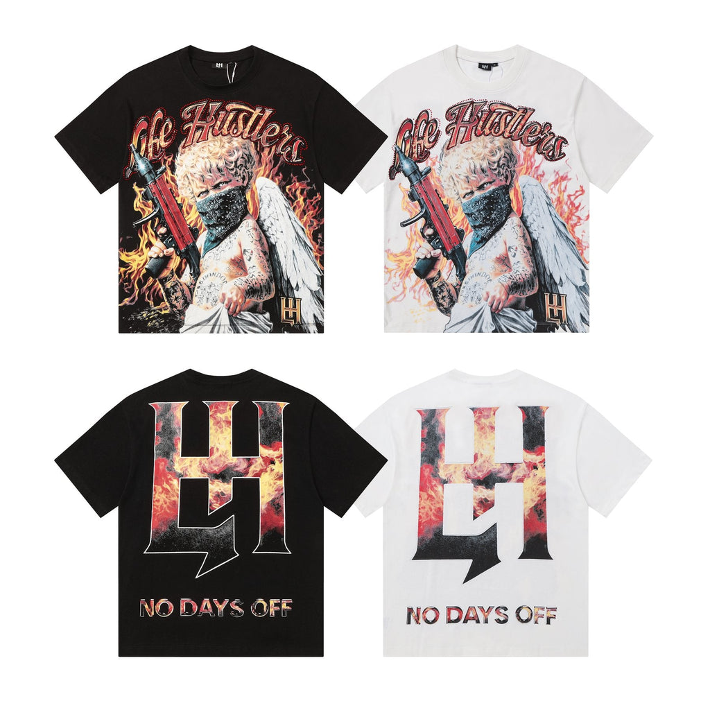Life Hustlere No Days Off Graphic T-Shirt — comparison