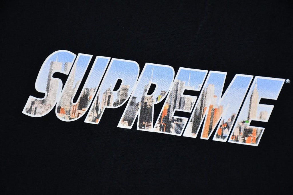 Supreme Gotham Skyline Graphic T-Shirt — fabric_closeup