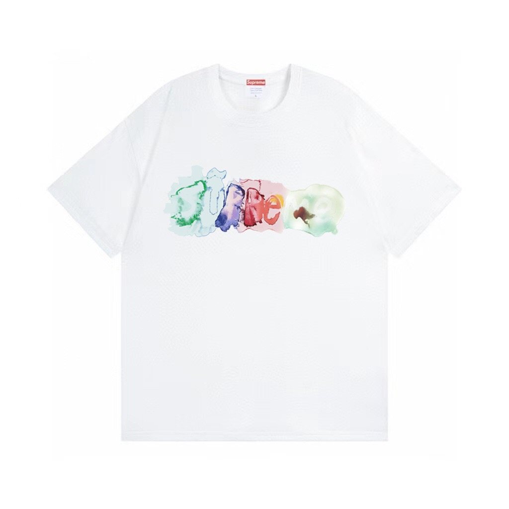 Supreme Watercolor Logo Graphic T-Shirt — front