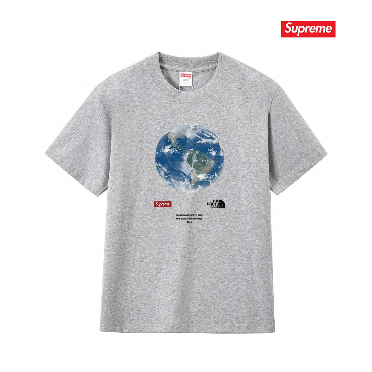 Supreme One World Earth Graphic T-Shirt — front