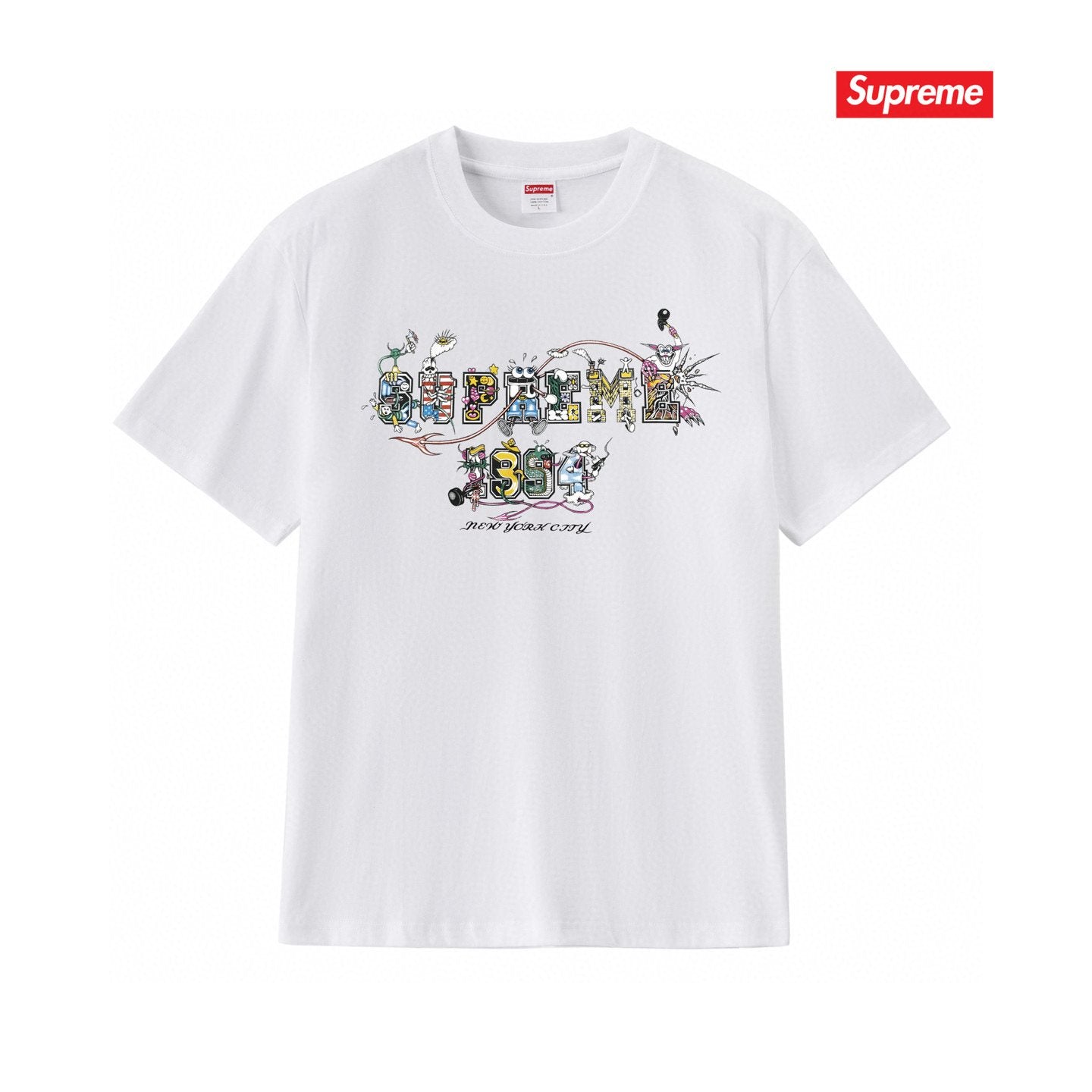 Supreme Cartoon Letter Graphic T-Shirt — front