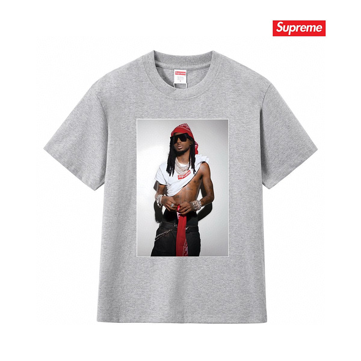 Supreme Playbi Caarti Portrait Graphic T-Shirt — front