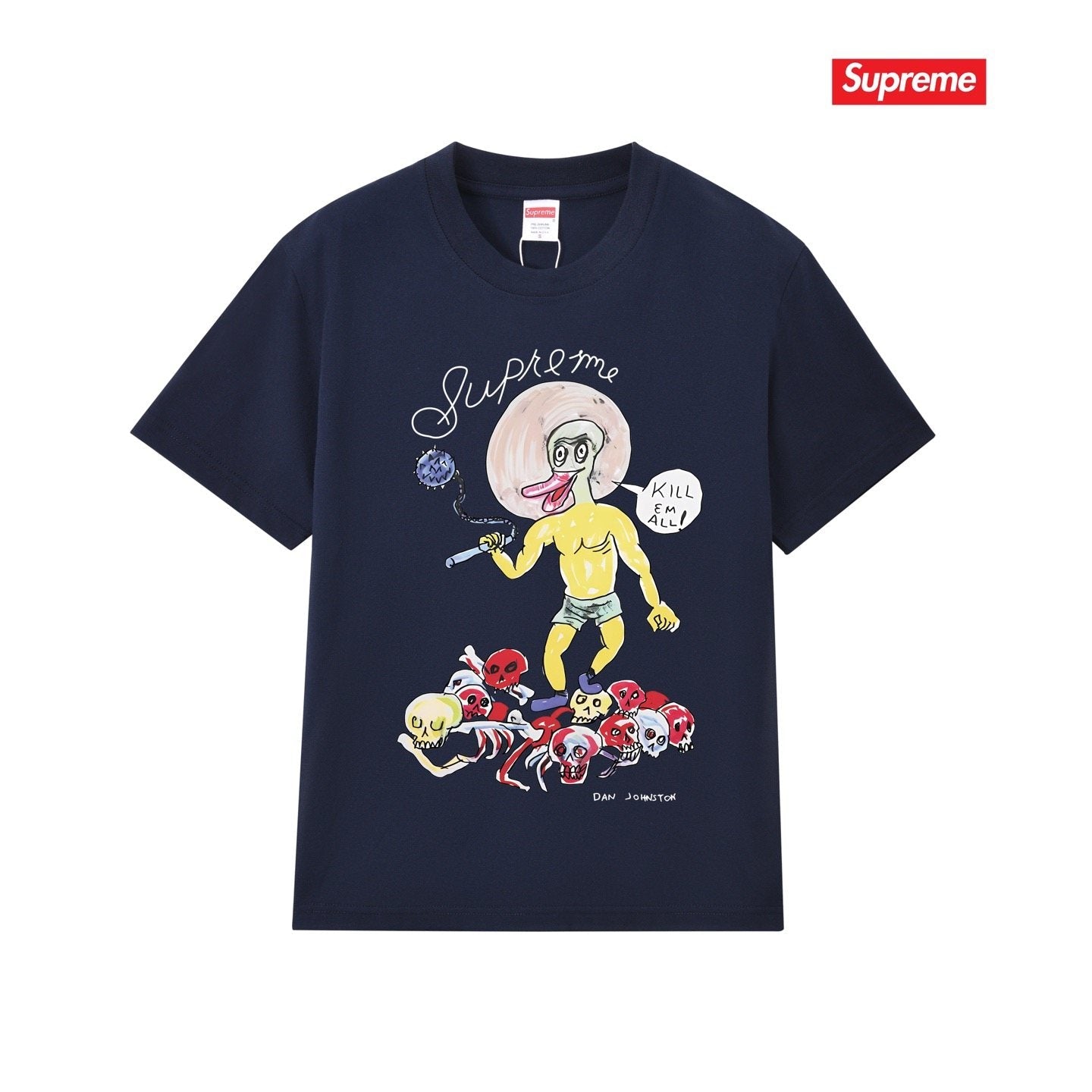 Supreme Cartoon Skull Graphic T-Shirt — front